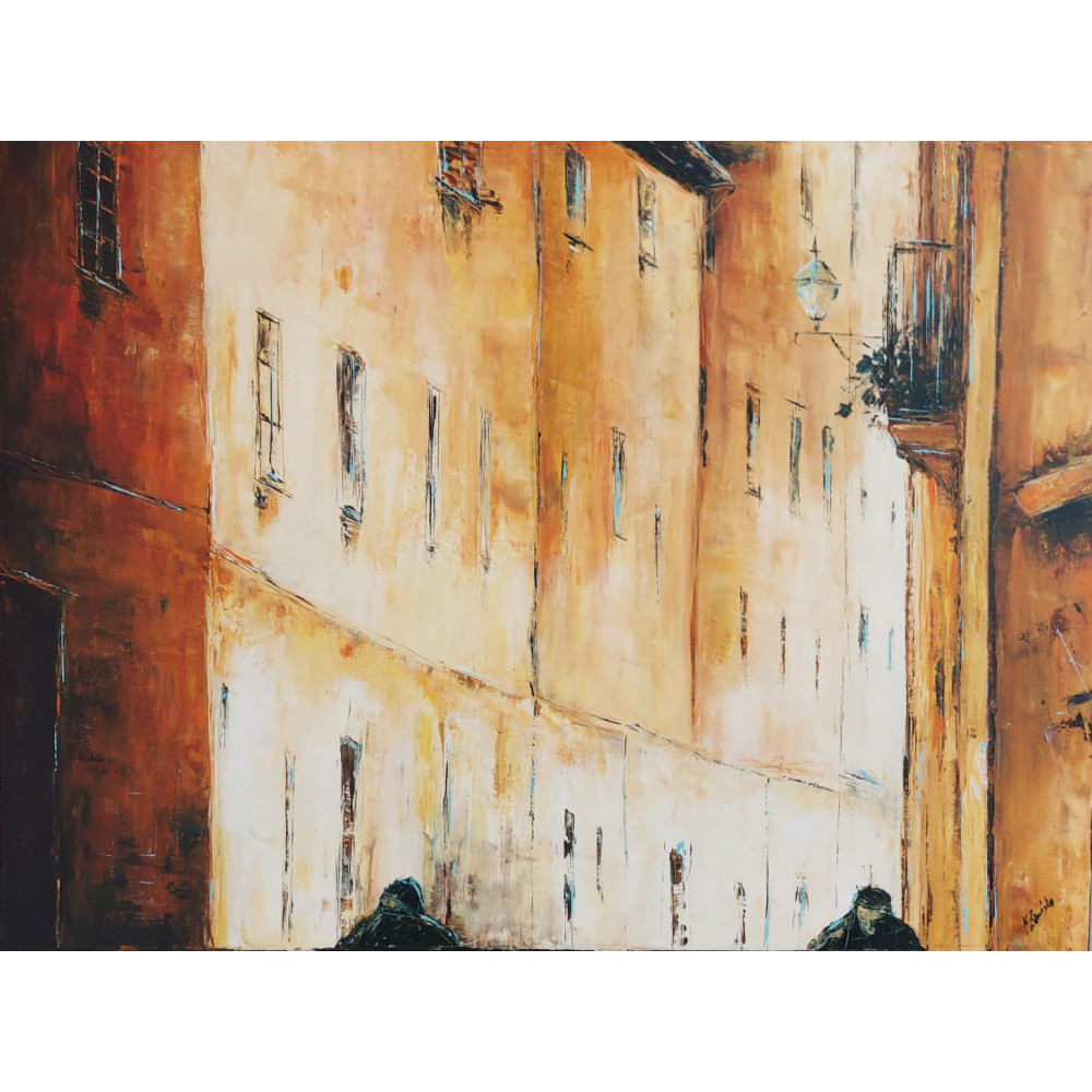 POMARANCZOWA ULICZKA - 60cm ×80cm Żórańska Kinga