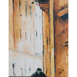 POMARANCZOWA ULICZKA - 60cm ×80cm Żórańska Kinga